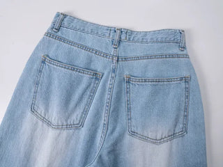 BL Semi-Wide Long Denim Pants