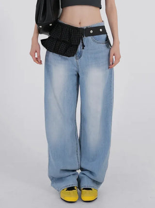 BL Semi-Wide Long Denim Pants