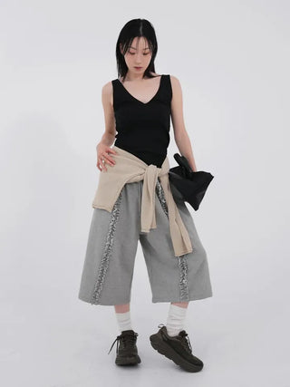 Kaeria Center Frill Bermuda Pants