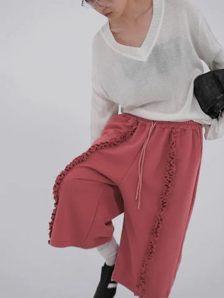 Kaeria Center Frill Bermuda Pants