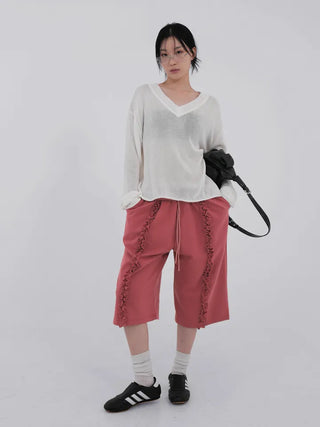 Kaeria Center Frill Bermuda Pants