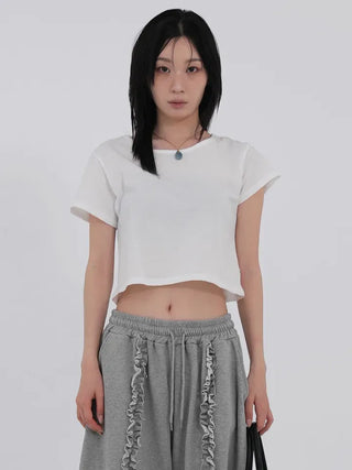 Belka U-neck Crop Short Sleeve T-shirt