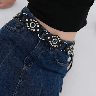 Obelisk Bohemian Ring Leather Belt