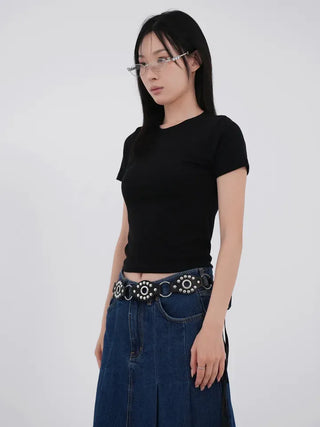Obelisk Bohemian Ring Leather Belt