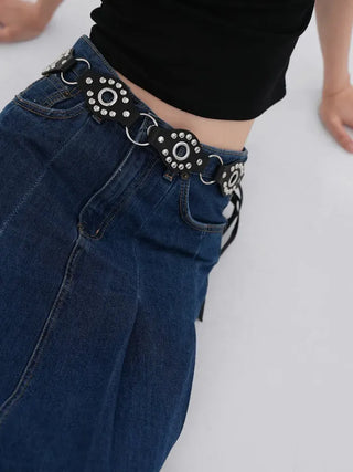Obelisk Bohemian Ring Leather Belt