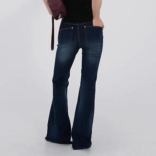 Noble Brush Washed High Bootcut Denim Pants