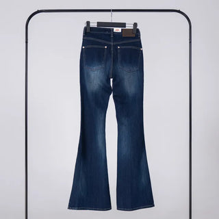 Noble Brush Washed High Bootcut Denim Pants