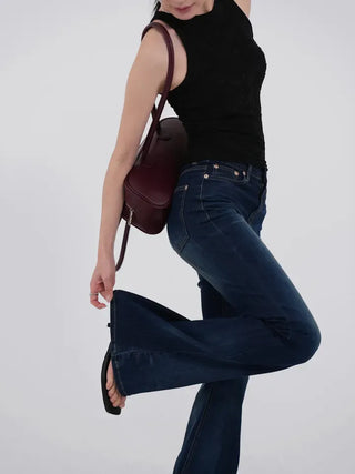 Noble Brush Washed High Bootcut Denim Pants