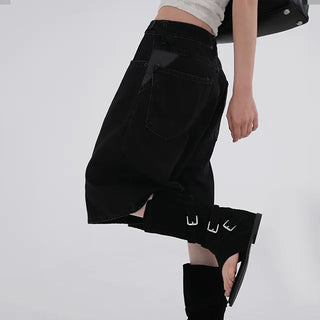 Perrin Mesh Wing Half Bermuda Denim Pants