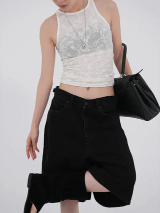 Perrin Mesh Wing Half Bermuda Denim Pants