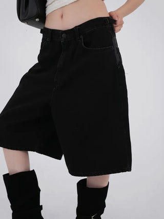 Perrin Mesh Wing Half Bermuda Denim Pants