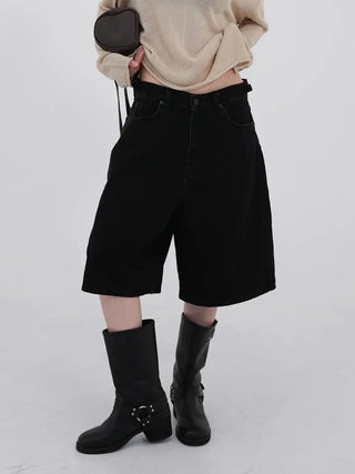 Perrin Mesh Wing Half Bermuda Denim Pants