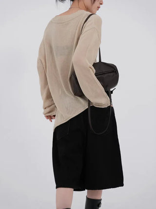 Perrin Mesh Wing Half Bermuda Denim Pants