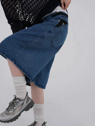 Perrin Mesh Wing Half Bermuda Denim Pants