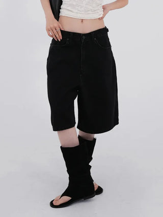 Perrin Mesh Wing Half Bermuda Denim Pants