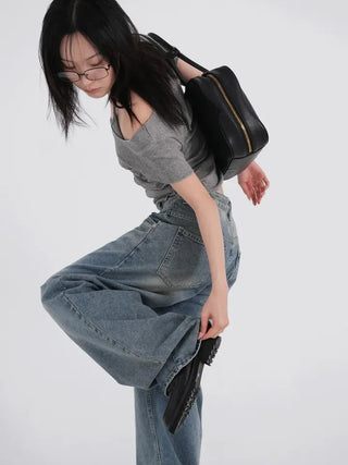 Ariel Heart Waist Vintage Denim Pants
