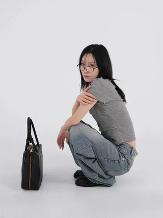 Ariel Heart Waist Vintage Denim Pants