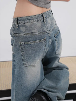 Ariel Heart Waist Vintage Denim Pants