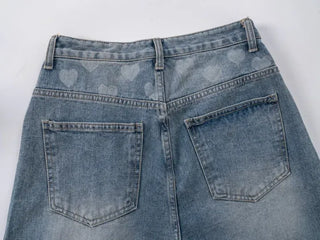 Ariel Heart Waist Vintage Denim Pants