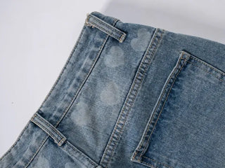 Ariel Heart Waist Vintage Denim Pants