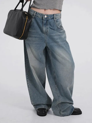 Ariel Heart Waist Vintage Denim Pants