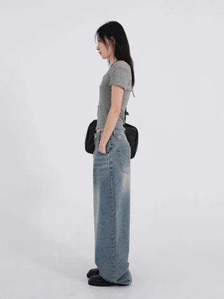 Ariel Heart Waist Vintage Denim Pants