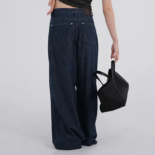 Valenlia Fold Wide Denim Long Pants