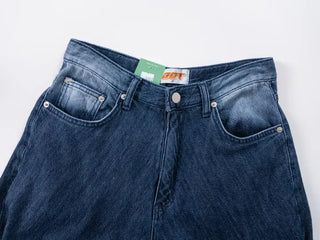Valenlia Fold Wide Denim Long Pants