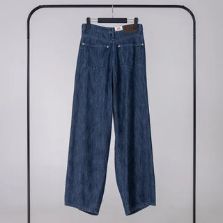 Valenlia Fold Wide Denim Long Pants