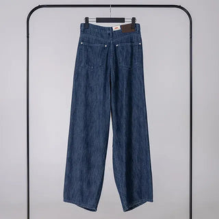 Valenlia Fold Wide Denim Long Pants