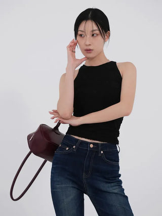 Allen Flower Embroidered Halterneck Sleeveless