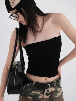 Rix's Ribbed Tube Crop Top