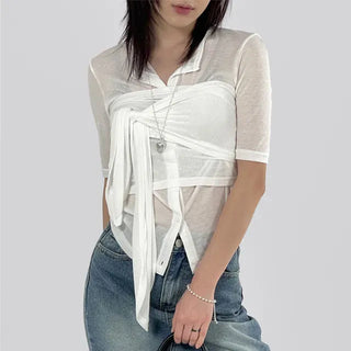 Anu See-through Wrapping Cardigan