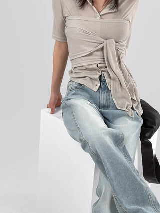 Anu See-through Wrapping Cardigan