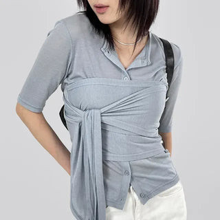 Anu See-through Wrapping Cardigan