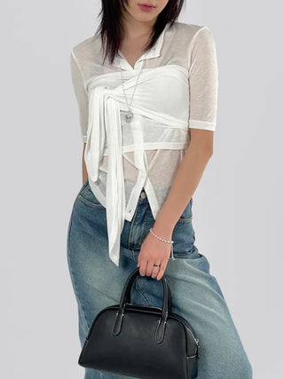 Anu See-through Wrapping Cardigan