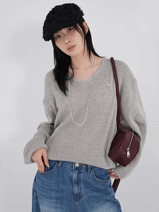 Fornell Pendant Linen V-Neck Knit