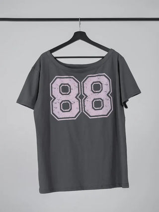 Neriel Numbering Short Sleeve One-Shoulder T-Shirt