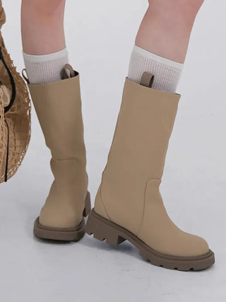Lenticular Simple Mid-length Rain Boots