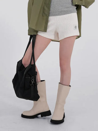 Lenticular Simple Mid-length Rain Boots