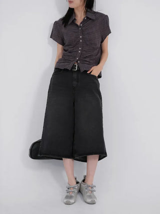Loose Y2K 3/4 Denim Bermuda Shorts