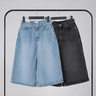 Loose Y2K 3/4 Denim Bermuda Shorts