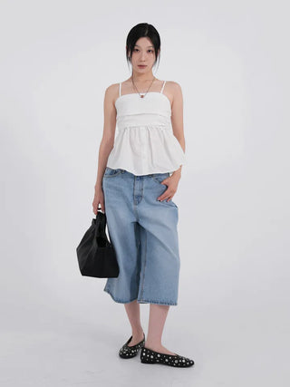 Loose Y2K 3/4 Denim Bermuda Shorts