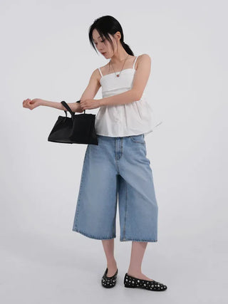 Loose Y2K 3/4 Denim Bermuda Shorts