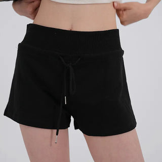 Arabelle Wide-Waisted Simple Cotton Shorts
