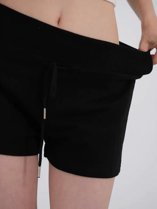 Arabelle Wide-Waisted Simple Cotton Shorts