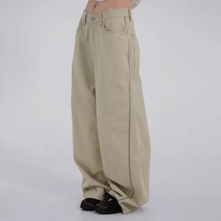 Solka Side Stitch Wide Cotton Pants