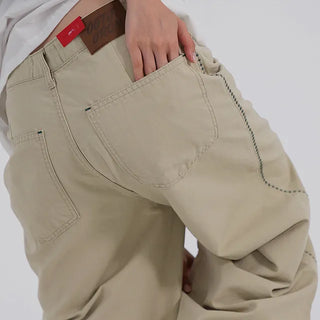 Solka Side Stitch Wide Cotton Pants