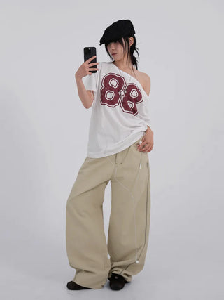 Solka Side Stitch Wide Cotton Pants