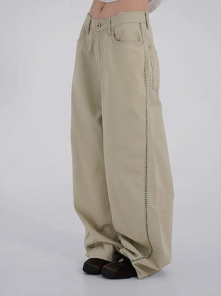 Solka Side Stitch Wide Cotton Pants